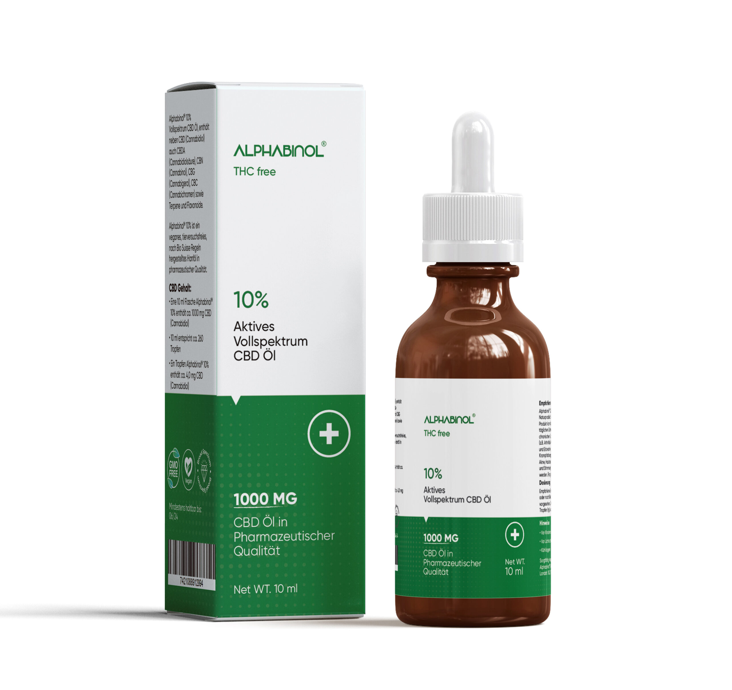 ALPHABINOL® 10% 1000 mg THC-frei Premium Vollspektrum Öl 10 ml ALPHABINOL® 10% 1000 mg THC-frei Premium Vollspektrum Öl 10 ml