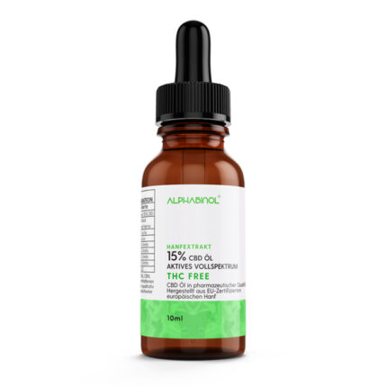 ALPHABINOL® 15% 1500 mg THC-frei Premium Vollspektrum Öl 10 ml