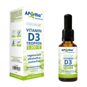 Aportha Vitamin D3 5.000 IE pro Tropfen - ca. 1.700 vegetarische Tropfen