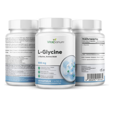 VitaSanum® L-Glycin – 2 Kapseln Tagesportion mit 500 mg L-Glycin