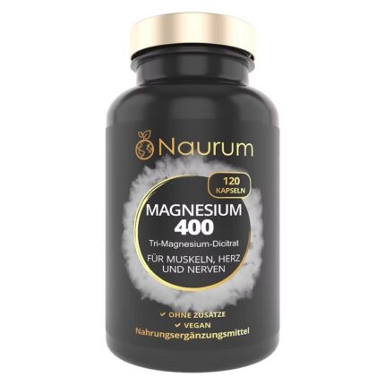Naurum Magnesium 400 - premium tri-magnesium-dicitrat 120 Kapseln