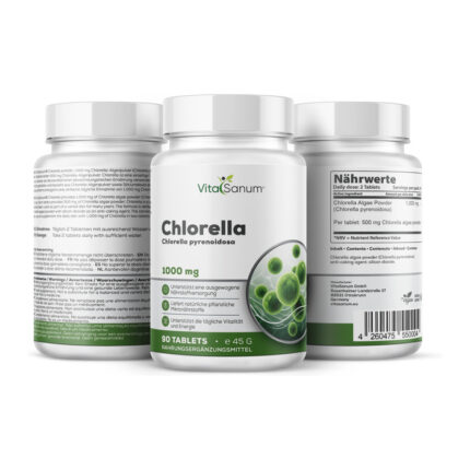 VitaSanum® – Chlorella (Chlorella pyrenoidosa) – 1000 mg Tagesportion – 90 Tabletten