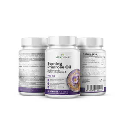 VitaSanum® Nachtkerzenöl (Oenothera biennis) – 1700 mg Tagesportion – 60 Softgelkapseln