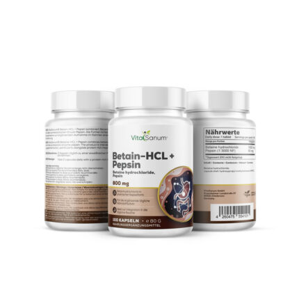 VitaSanum®- Betain-HCL + Pepsin – 800 mg – 100 Kapseln