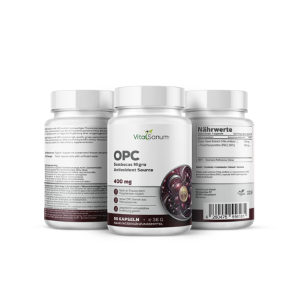 VitaSanum® – OPC Traubenkernextrakt (Vitis vinifera L.) – 400 mg – 90 vegane Kapseln