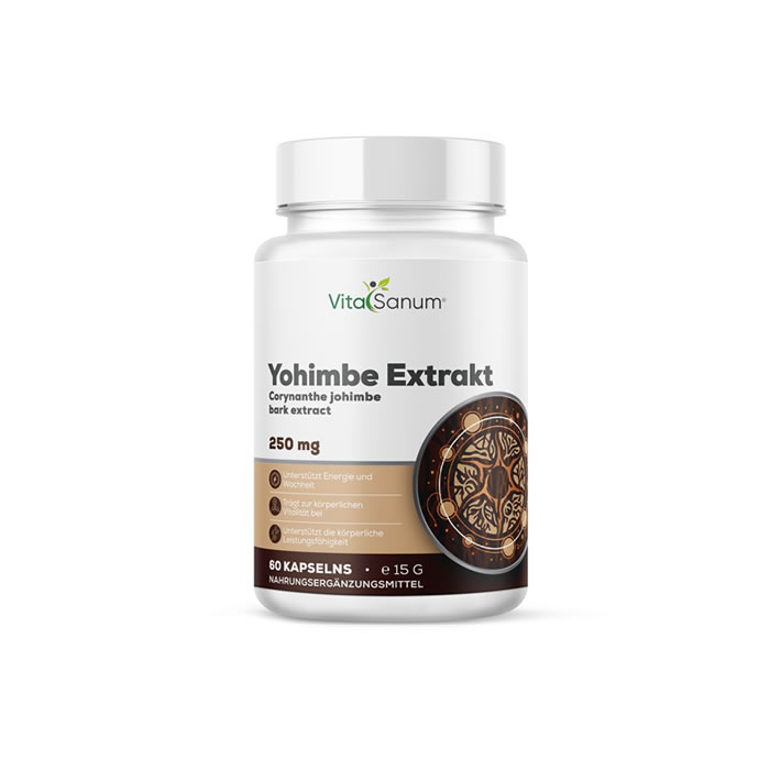VitaSanum® - Yohimbe Extrakt (Corynanthe johimbe) 250 mg 60 Kapseln VitaSanum® - Yohimbe Extrakt (Corynanthe johimbe) 250 mg 60 Kapseln