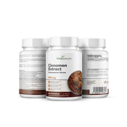 VitaSanum® Echter Zimt (Cinnamomum verum) – 1.200 mg Tagesportion – 120 Kapseln