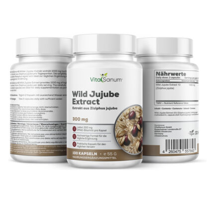VitaSanum® Wilder Jujube-Extrakt – 2 Kapseln Tagesportion mit 1000 mg
