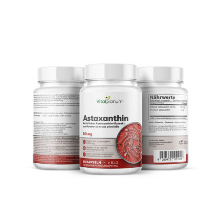 VitaSanum® Astaxanthin – Natürliches Astaxanthin aus Haematococcus pluvialis – 90 Kapseln