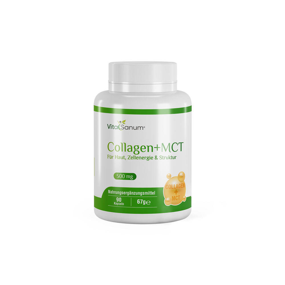 Collagen+MCT front VitaSanum® Collagen+MCT – Für Haut, Zellenergie & Struktur