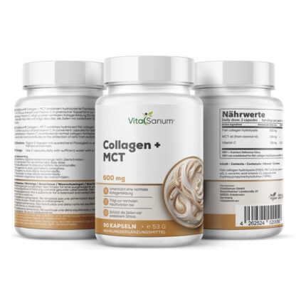 VitaSanum® Collagen+MCT – 600 mg Fischkollagen + 300 mg MCT + 100 mg Vitamin C pro Tagesportion