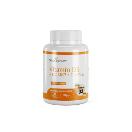VitaSanum® - D3 2000 IU + K2 MK-7 + C + Zinc – 60 Kapseln