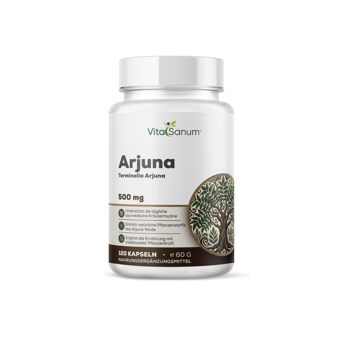 VitaSanum® Arjuna (Terminalia arjuna) – 1500 mg Tagesportion – 120 Kapseln VitaSanum® Arjuna (Terminalia arjuna) – 1500 mg Tagesportion – 120 Kapseln