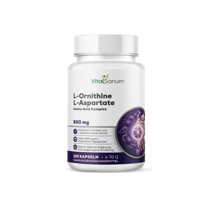 VitaSanum® L-Ornithin L-Aspartat – 2 Kapseln Tagesportion VitaSanum® L-Ornithin L-Aspartat – 2 Kapseln Tagesportion